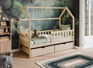 NATAN 80x160 furu barnsäng hus Lano Möbler