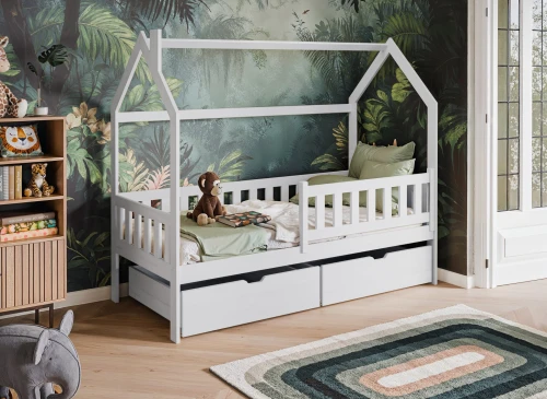 NATAN 80x190 white children's house bed Lano Furniture