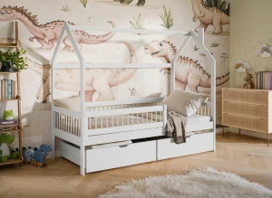 OSKAR 80x190 white children's house bed Lano Furniture