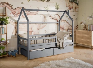OSKAR 80x200 grey children's house bed Lano Furniture