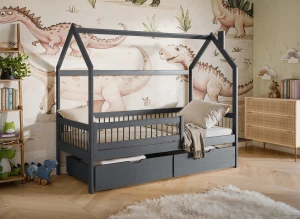 OSKAR 80x200 graphite children's house bed Lano Furniture