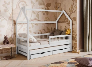 PAPI 80x200 white children's house bed Lano Furniture