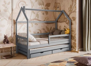 PAPI 80x200 grey children's house bed Lano Furniture