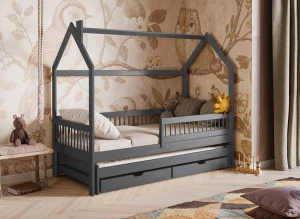 PAPI 80x200 graphite children's house bed Lano Furniture