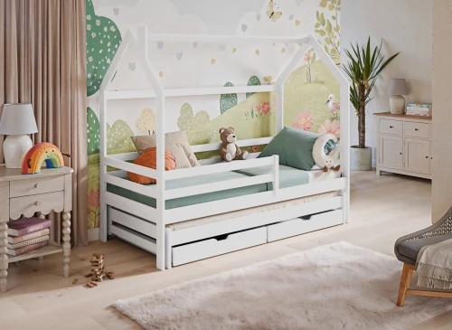 DANEK 80x160 vit barnsäng husmodell Lano Möbler