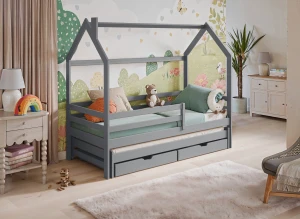DANEK 80x190 grey children's house bed Lano Furniture