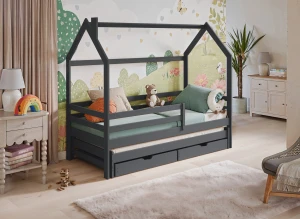 DANEK 80x200 graphite children's house bed Lano Furniture