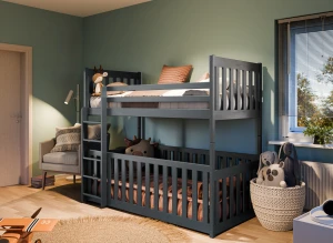 CRIS 80x160 grafitgrå våningssäng Lano Möbler