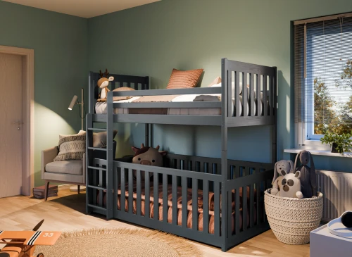 CRIS 80x160 grafitgrå våningssäng Lano Möbler