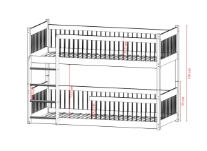 BOSTON 90x190 olive green bunk bed Lano Furniture