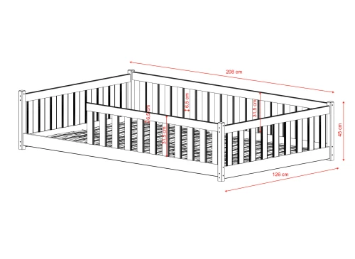 OTIS 120x200 vit Barnsäng Spjälsäng Lano Möbler