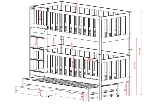 AGATHA 80x180 furu våningssäng Lano Möbler