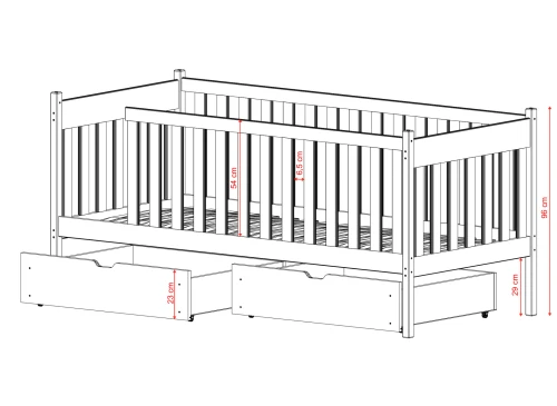 ALICJA 90x200 furu barnsäng Lano Möbler