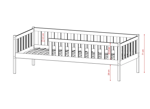 ADA 80x160 vit enkelsäng för barn Lano Möbler