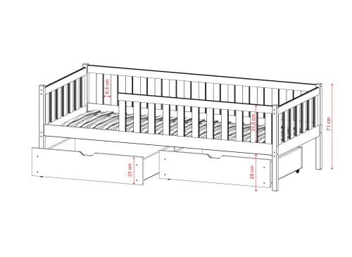ANTONIO 90x200 furu enkelsäng för barn Lano Möbler