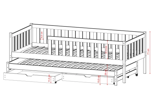 COLA 80x180 vit våningssäng Lano Möbler
