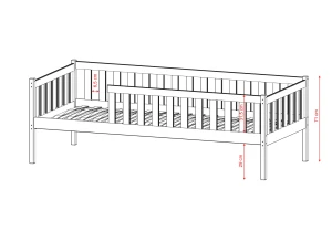 ADA 90x190 olivgrön enkelsäng för barn Lano Möbler