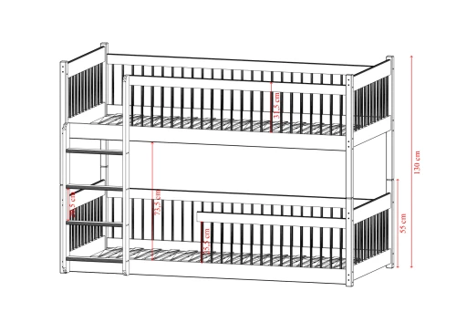 BOSTON 90x200 kashmir våningssäng Lano Möbler