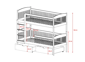 LUNA 80x180 olive green bunk bed Lano Furniture