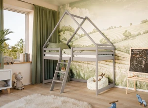 MOON 80x180 cashmere single children's house high sleeper bed Lano Furniture