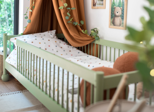 STAR 80x180 olive green children's single Montessori bed Lano Furniture
