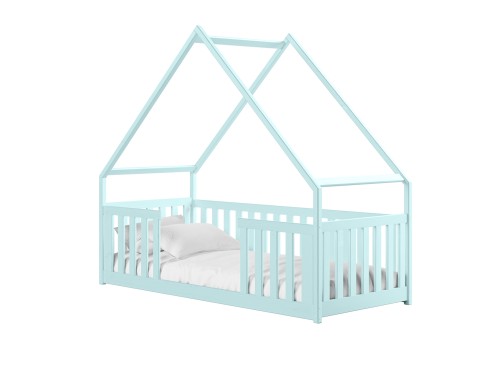 BEE 90x200 blå barnsäng husmodell Lano Möbler