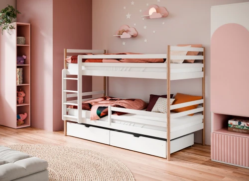 GUSTO 80x180 vit+bok våningssäng Lano Möbler