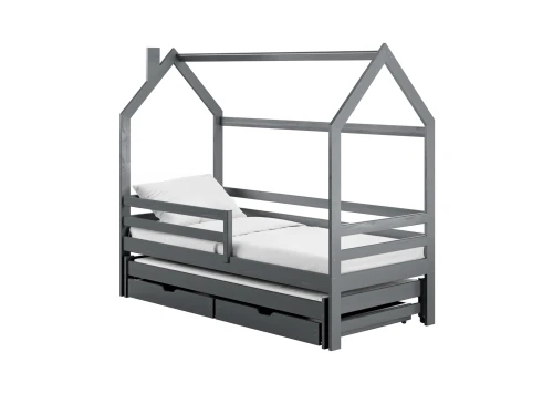 DANEK 90x200 grafitgrå barnsäng husmodell Lano Möbler