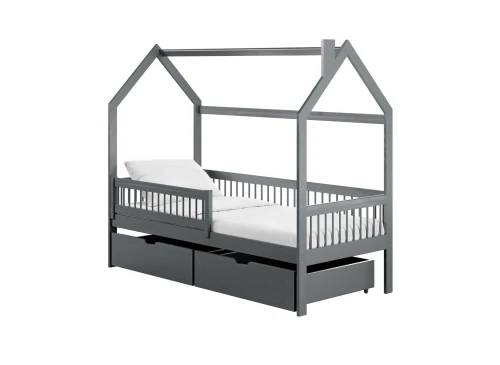 OSKAR 80x190 graphite children's house bed Lano Furniture