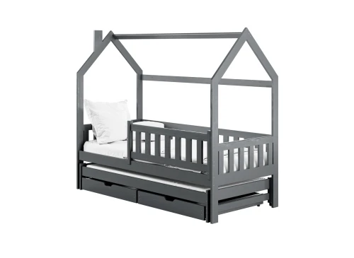 MONKEY 80x190 graphite children's house bed Lano Furniture