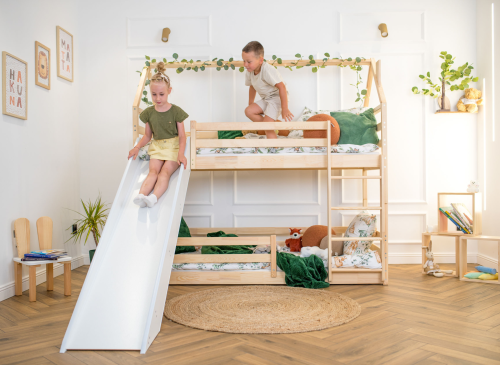 PLAY 90x200 furu våningssäng med rutschbana Lano Möbler