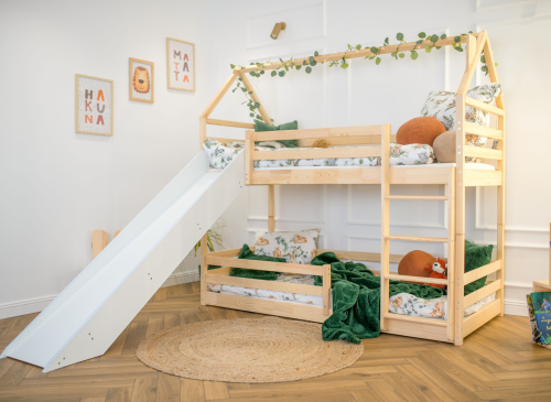 PLAY 90x200 furu våningssäng med rutschbana Lano Möbler