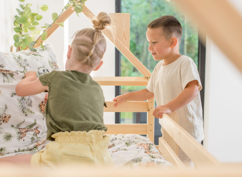 PLAY 90x200 furu våningssäng med rutschbana Lano Möbler