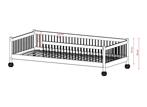 STAR 80x180 olive green children's single Montessori bed Lano Furniture