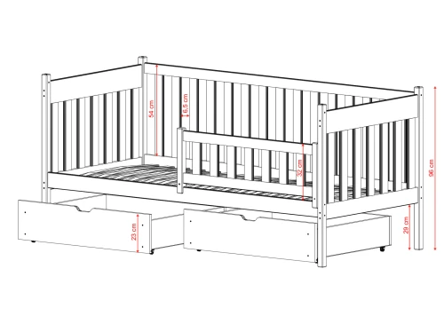 ALICJA 80x180 cashmere single children's bed Lano Furniture