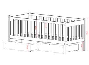 ALICJA 90x180 kashmir enkelsäng för barn Lano Möbler