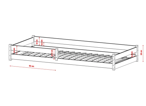 ALIS 80x160 olivgrön enkelsäng för barn Lano Möbler