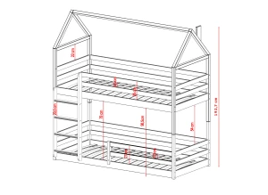 AXEL 80x160 cashmere house bunk bed Lano Furniture