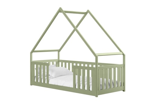BEE 90x190 olive green Montessori floor children's house bed Lano Furniture