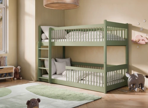 BOSTON 90x200 olivgrön våningssäng Lano Möbler