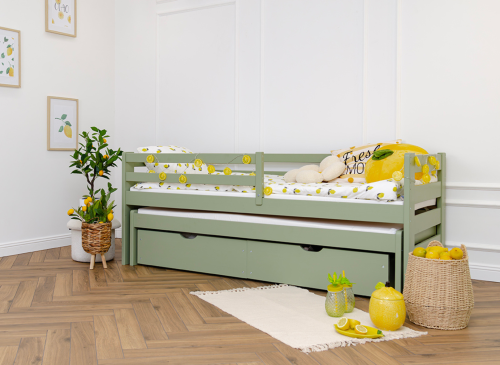 SENSO 90x190 olive green double trundle bed Lano Furniture