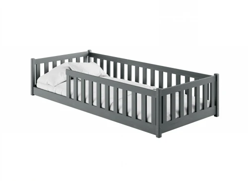 BELLA 90x190 grafitgrå Montessori enkelsäng för barn Lano Möbler
