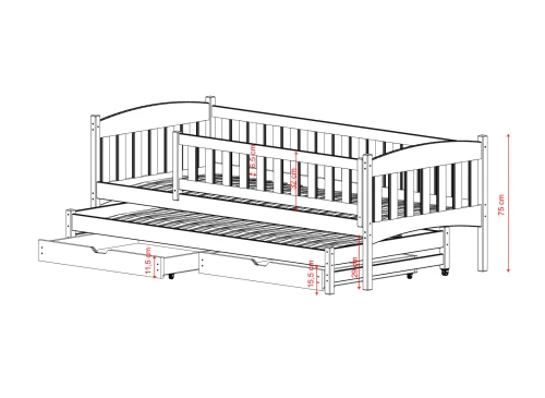 AMELKA 80x160 vit våningssäng Lano Möbler