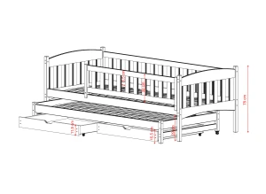 AMELKA 80x200 furu våningssäng Lano Möbler