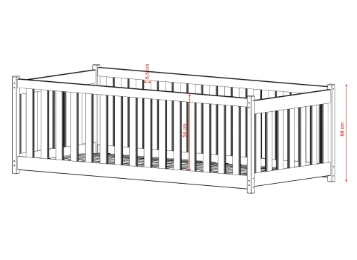 CONCEPT 80x160 pine montessori floor cot bed Lano Furniture