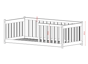 CONCEPT 80x160 rosa barnsäng inhägnad Lano Möbler