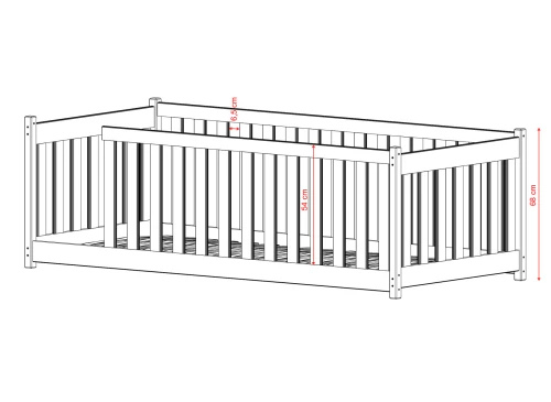 CONCEPT 80x200 furu barnsäng inhägnad Lano Möbler