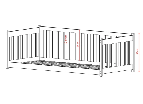 CONCEPT 90x190 grafitgrå barnsäng inhägnad Lano Möbler