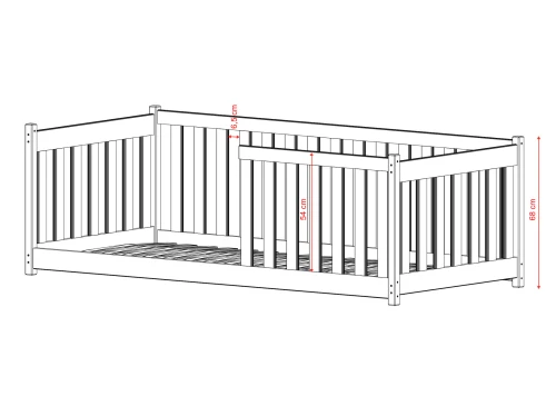 CONCEPT 80x160 white montessori floor cot bed Lano Furniture