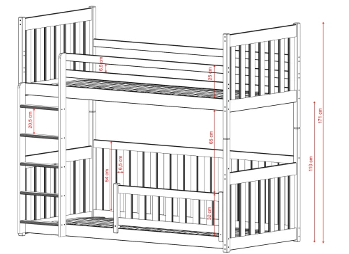 CRIS 80x180 grafitgrå våningssäng Lano Möbler